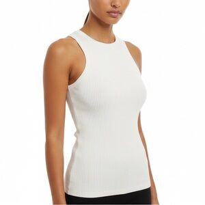 Henne Ivory Ribbed Knit Tank Top
